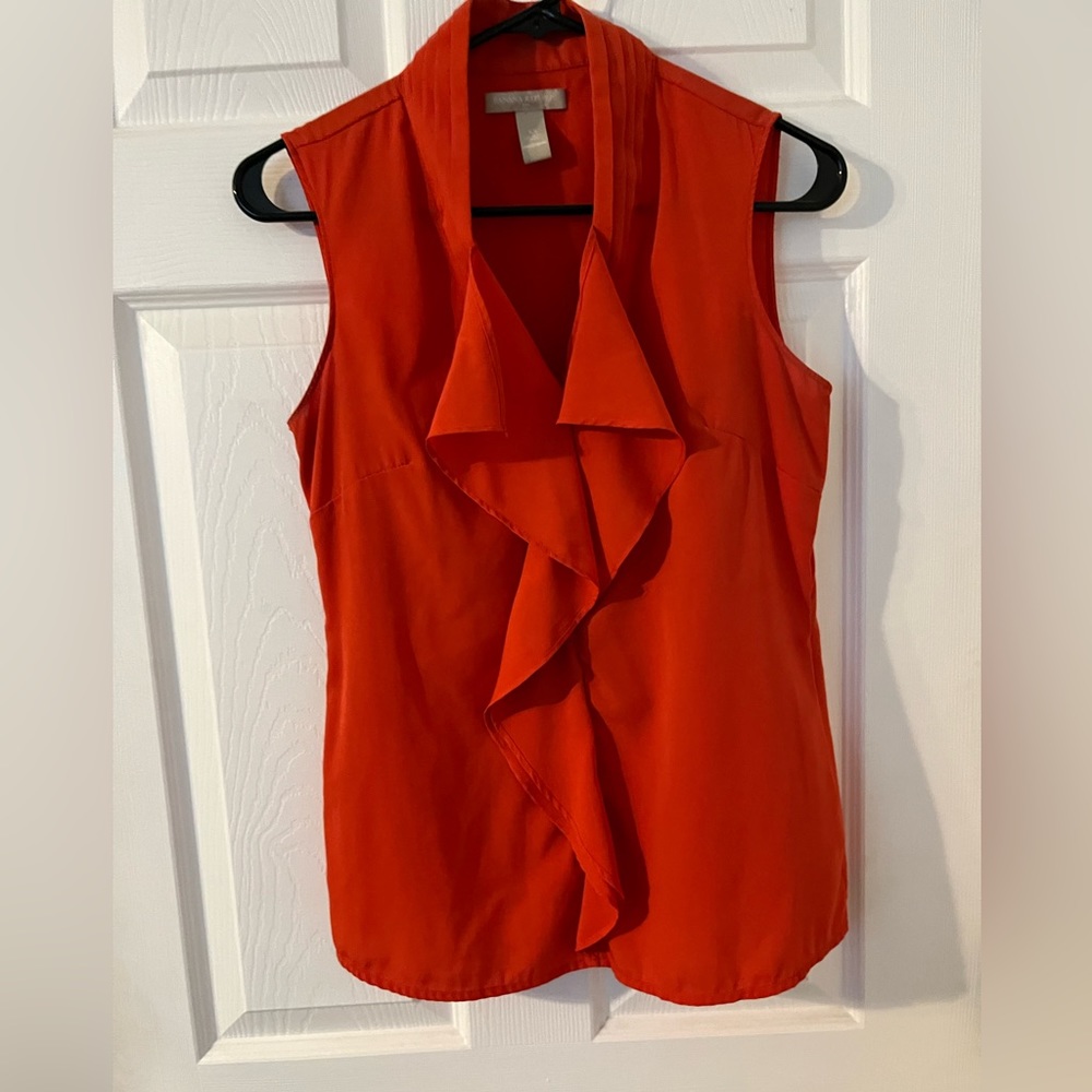 Women’s sleeveless ruffle blouse